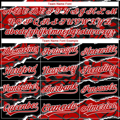 Custom Stitched Black Red-White 3D Pattern Design Torn Paper Style Sports Pullover Sweatshirt Hoodie