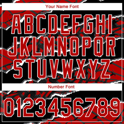 Custom Stitched Black Red-White 3D Pattern Design Torn Paper Style Sports Pullover Sweatshirt Hoodie