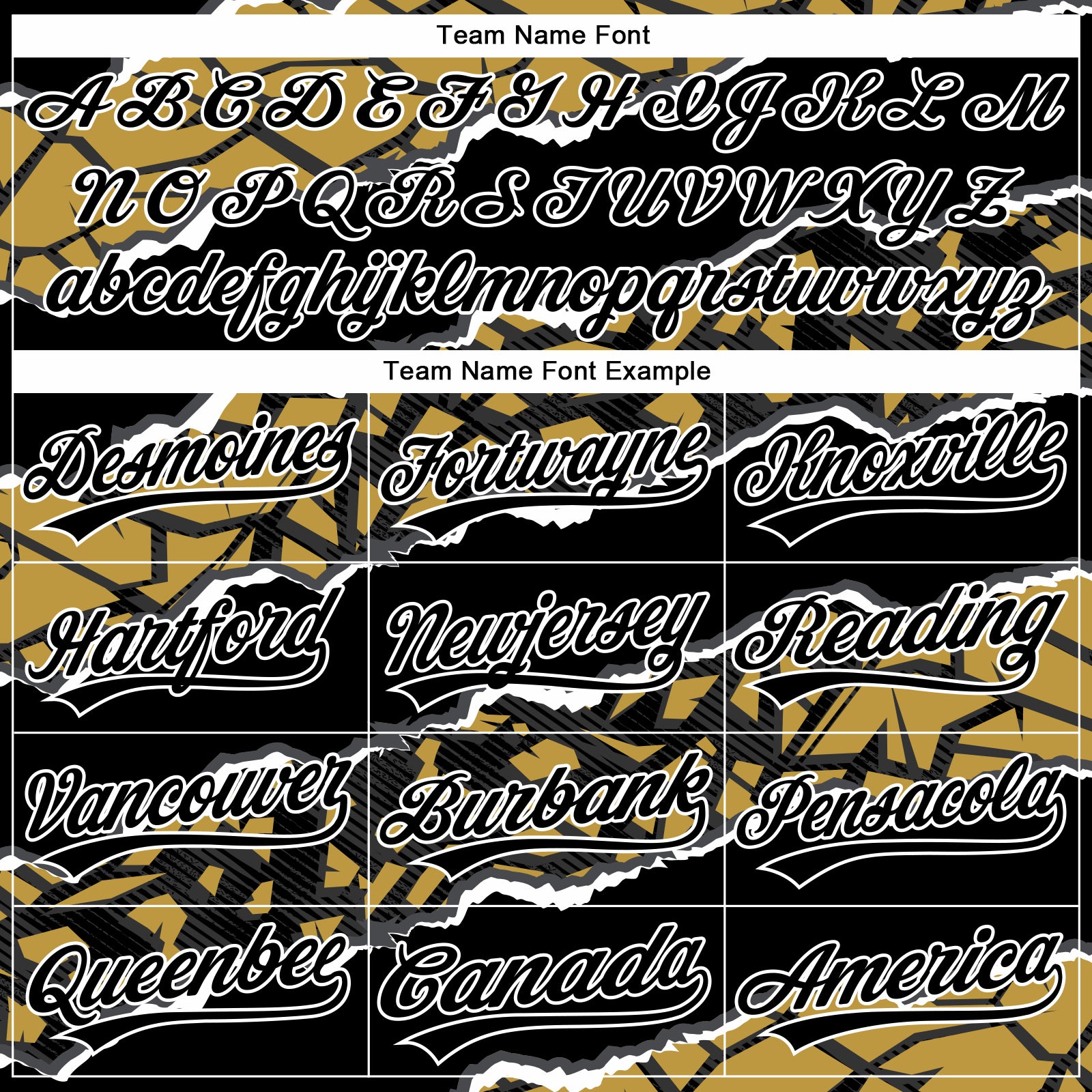 Custom Stitched Black Old Gold-White 3D Pattern Design Torn Paper Style Sports Pullover Sweatshirt Hoodie