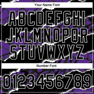 Custom Stitched Black Purple-White 3D Pattern Design Torn Paper Style Sports Pullover Sweatshirt Hoodie