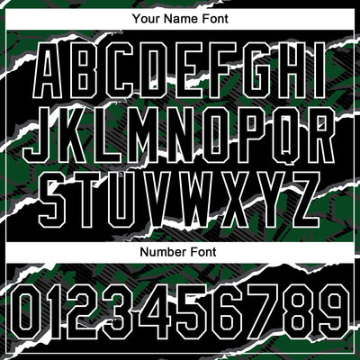 Custom Stitched Black Green-White 3D Pattern Design Torn Paper Style Sports Pullover Sweatshirt Hoodie