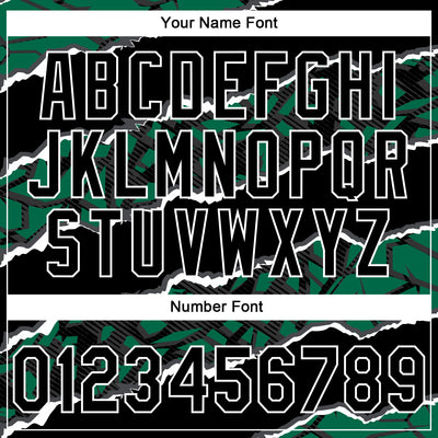 Custom Stitched Black Kelly Green-White 3D Pattern Design Torn Paper Style Sports Pullover Sweatshirt Hoodie