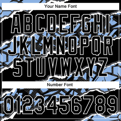 Custom Stitched Black Light Blue-White 3D Pattern Design Torn Paper Style Sports Pullover Sweatshirt Hoodie