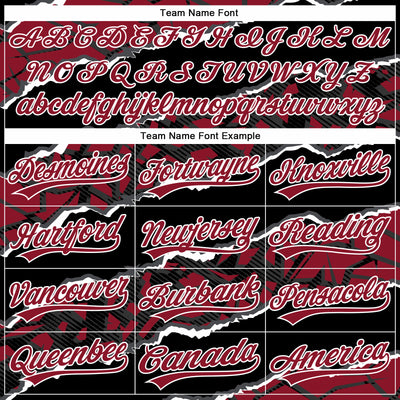 Custom Stitched Black Crimson-White 3D Pattern Design Torn Paper Style Sports Pullover Sweatshirt Hoodie