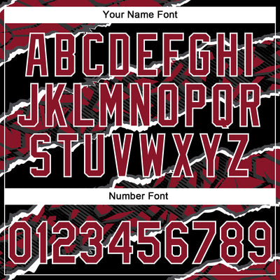 Custom Stitched Black Crimson-White 3D Pattern Design Torn Paper Style Sports Pullover Sweatshirt Hoodie