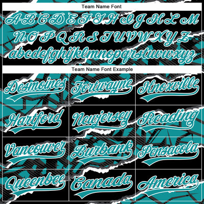 Custom Stitched Black Teal-White 3D Pattern Design Torn Paper Style Sports Pullover Sweatshirt Hoodie