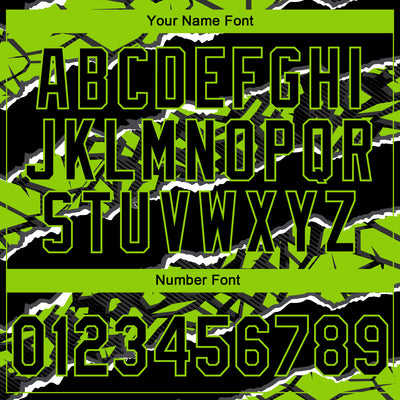 Custom Stitched Black Neon Green-White 3D Pattern Design Torn Paper Style Sports Pullover Sweatshirt Hoodie