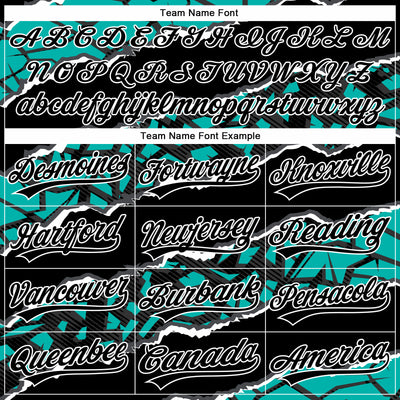 Custom Stitched Black Aqua-White 3D Pattern Design Torn Paper Style Sports Pullover Sweatshirt Hoodie