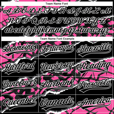 Custom Stitched Black Pink-White 3D Pattern Design Torn Paper Style Sports Pullover Sweatshirt Hoodie