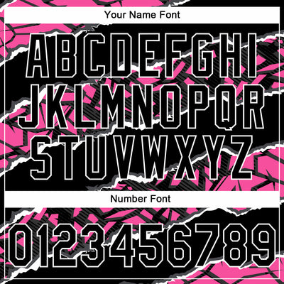 Custom Stitched Black Pink-White 3D Pattern Design Torn Paper Style Sports Pullover Sweatshirt Hoodie