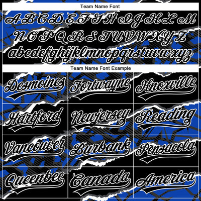 Custom Stitched Black Thunder Blue-White 3D Pattern Design Torn Paper Style Sports Pullover Sweatshirt Hoodie