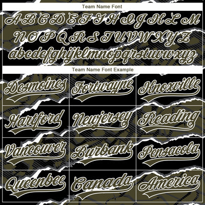 Custom Stitched Black Olive-White 3D Pattern Design Torn Paper Style Sports Pullover Sweatshirt Hoodie