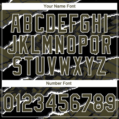 Custom Stitched Black Olive-White 3D Pattern Design Torn Paper Style Sports Pullover Sweatshirt Hoodie