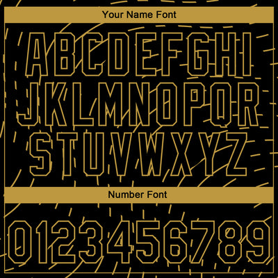 Custom Stitched Black Old Gold 3D Pattern Design Line Sportswear Pullover Sweatshirt Hoodie