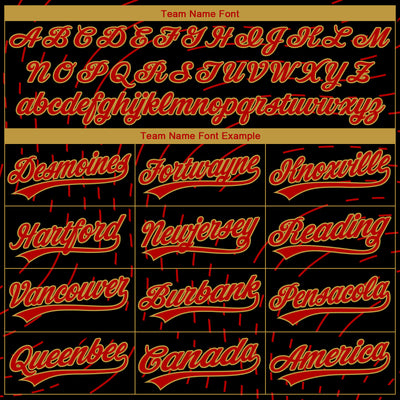 Custom Stitched Black Red-Old Gold 3D Pattern Design Line Sportswear Pullover Sweatshirt Hoodie