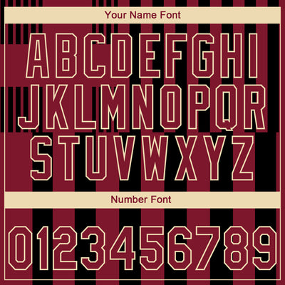 Custom Stitched Black Crimson-Cream 3D Pattern Design Line Sportswear Pullover Sweatshirt Hoodie