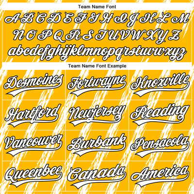 Custom Stitched Gold White-Black 3D Pattern Design Line Sportswear Pullover Sweatshirt Hoodie