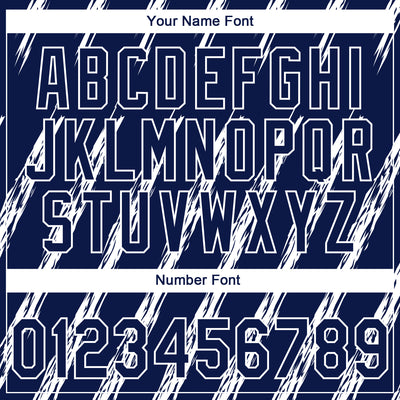 Custom Stitched Navy White 3D Pattern Design Line Sportswear Pullover Sweatshirt Hoodie