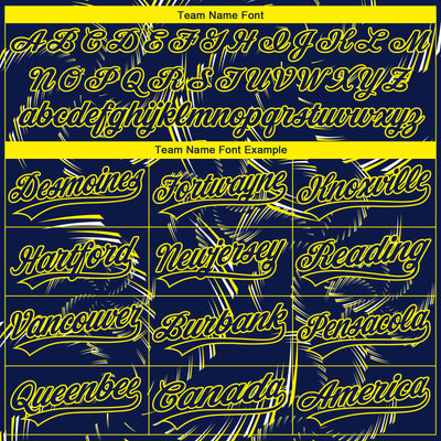 Custom Stitched Navy Light Yellow-White 3D Pattern Design Line Sportswear Pullover Sweatshirt Hoodie