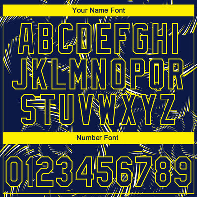 Custom Stitched Navy Light Yellow-White 3D Pattern Design Line Sportswear Pullover Sweatshirt Hoodie