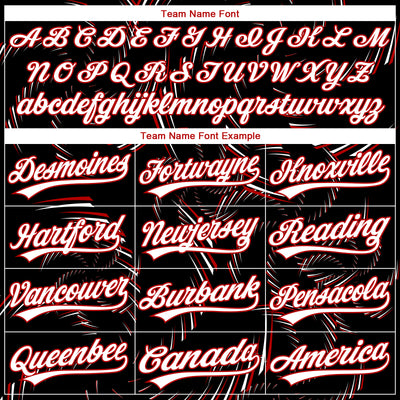 Custom Stitched Black White-Red 3D Pattern Design Line Sportswear Pullover Sweatshirt Hoodie