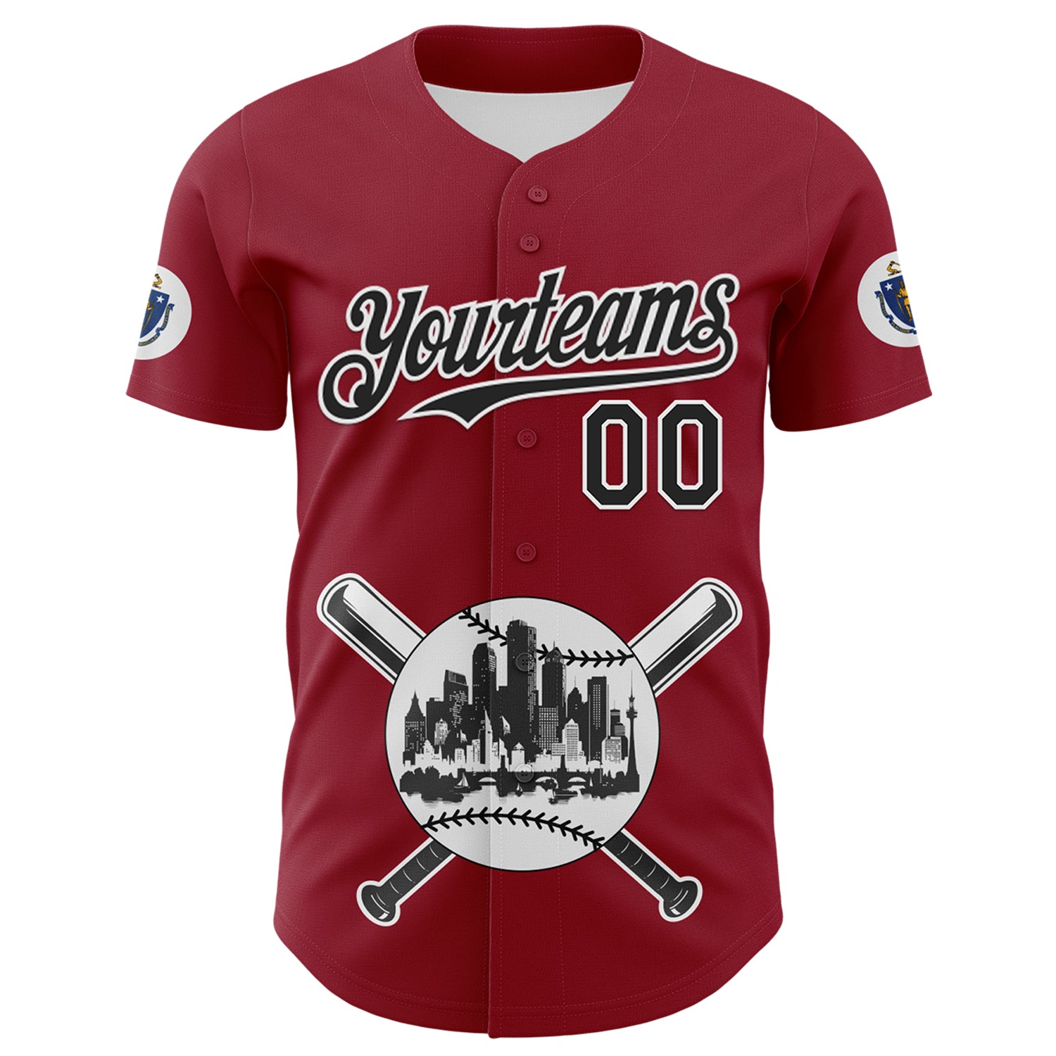 Custom Cardinal Black-White 3D Urban City Edition Sports Authentic Baseball Jersey
