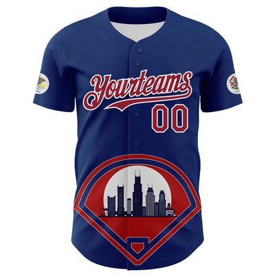 Custom Blue Cardinal-White 3D Urban City Edition Sports Authentic Baseball Jersey