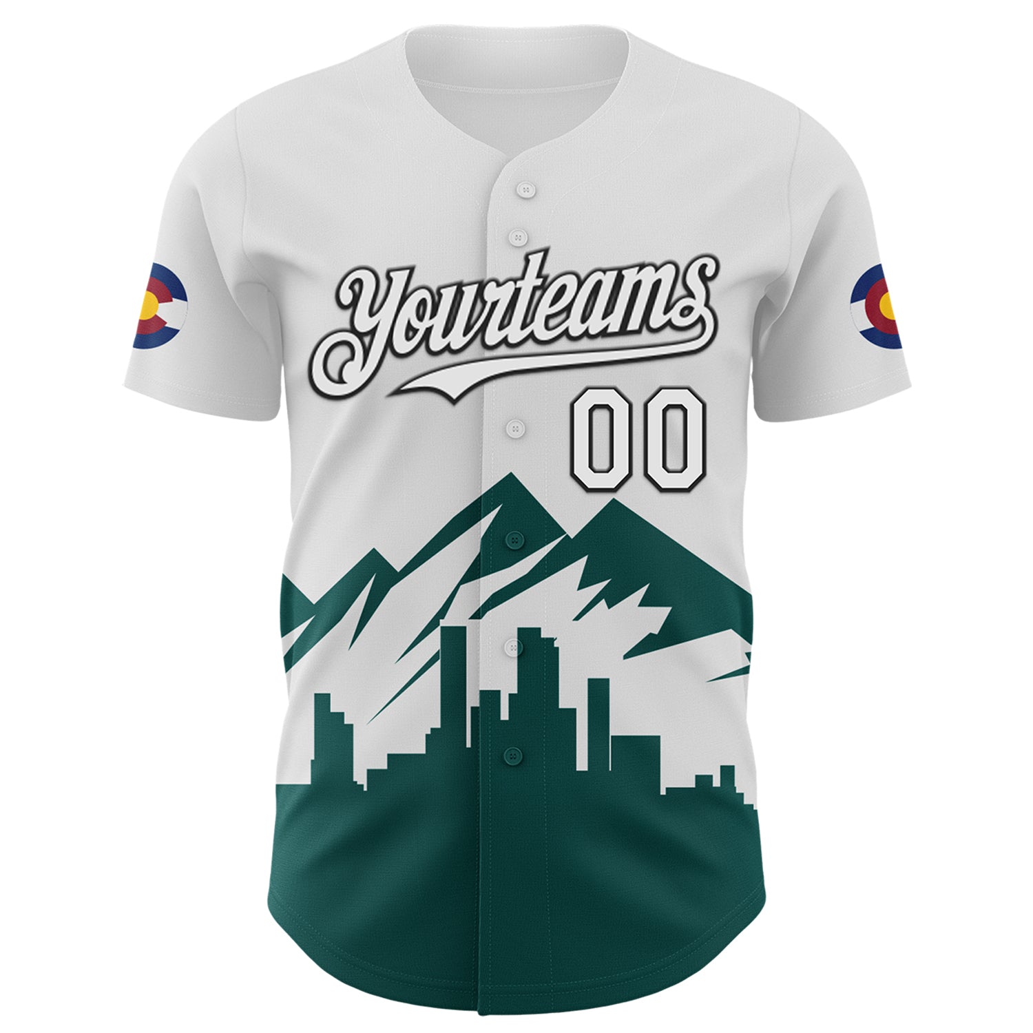 Custom White Midnight Green-Black 3D Urban City Edition Sports Authentic Baseball Jersey