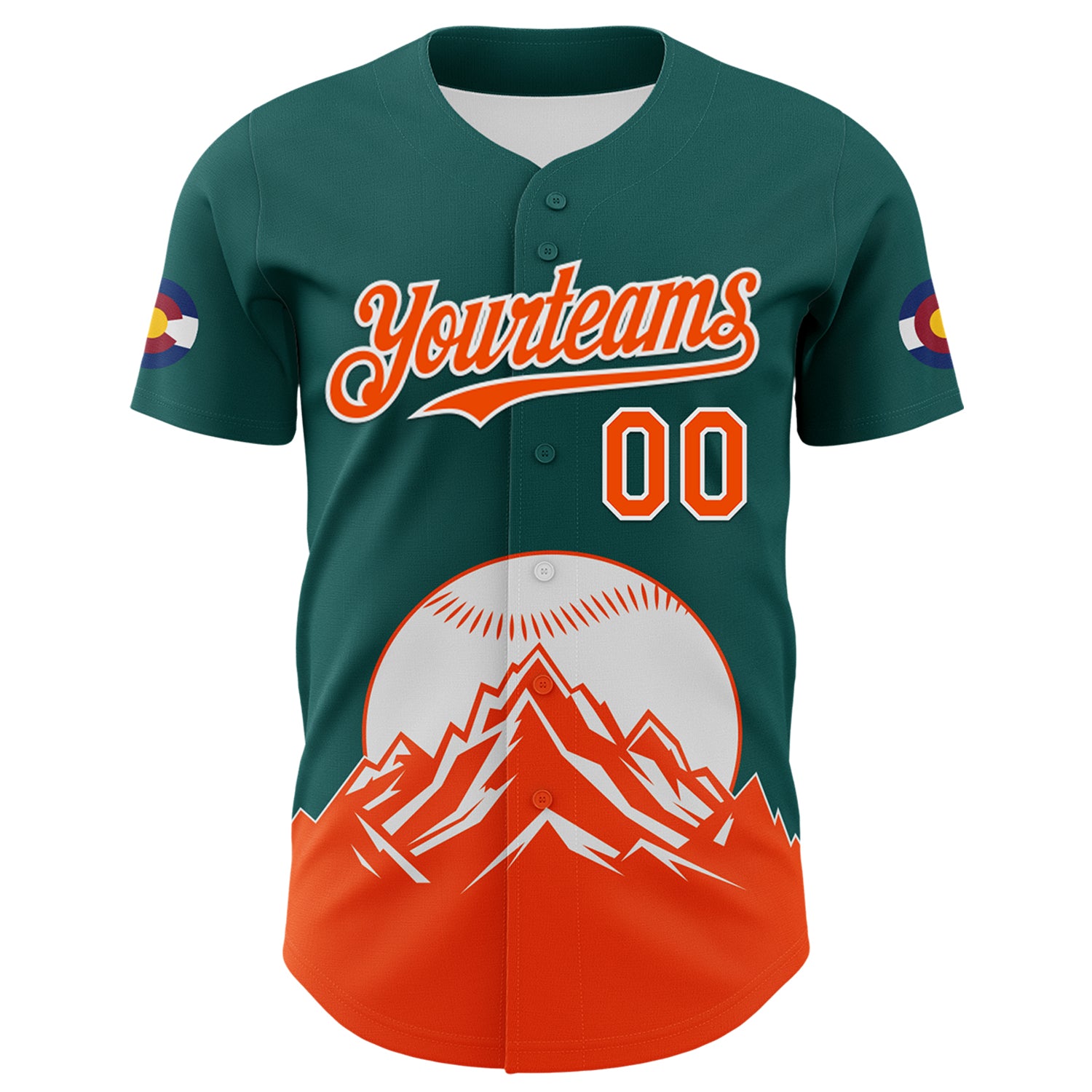 Custom Midnight Green Orange-White 3D Urban City Edition Sports Authentic Baseball Jersey