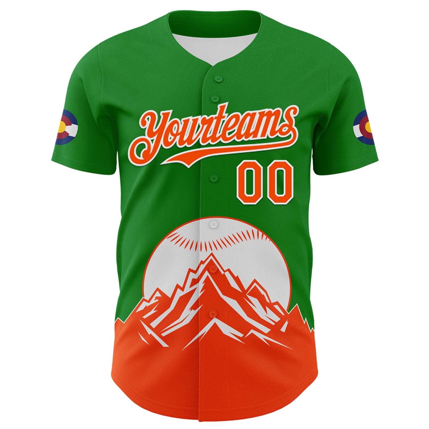 Custom Grass Green Orange-White 3D Urban City Edition Sports Authentic Baseball Jersey
