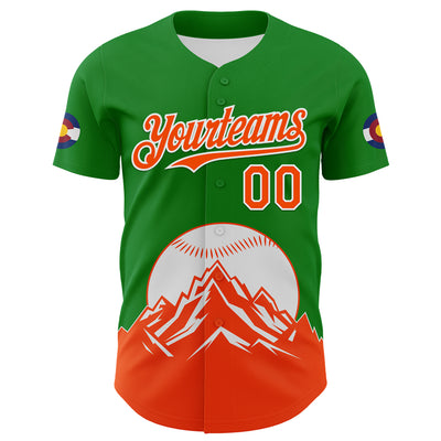 Custom Grass Green Orange-White 3D Urban City Edition Sports Authentic Baseball Jersey