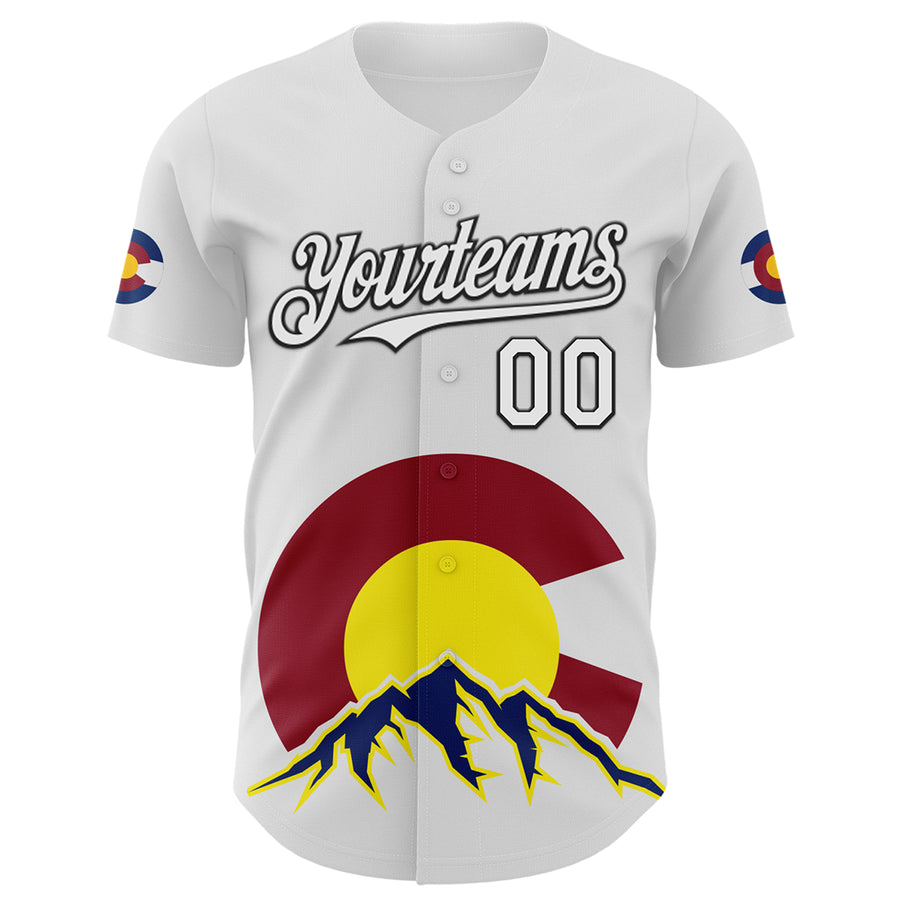 Custom White Black Red Yellow-Blue 3D Urban City Edition Sports Authentic Baseball Jersey