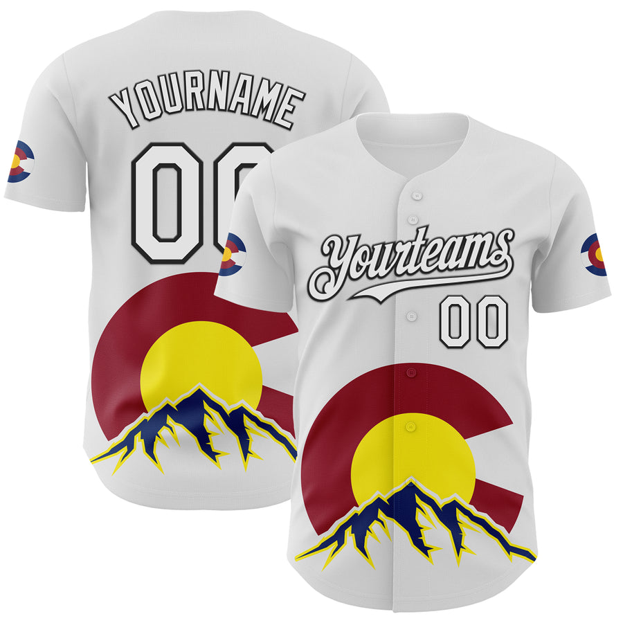 Custom White Black Red Yellow-Blue 3D Urban City Edition Sports Authentic Baseball Jersey