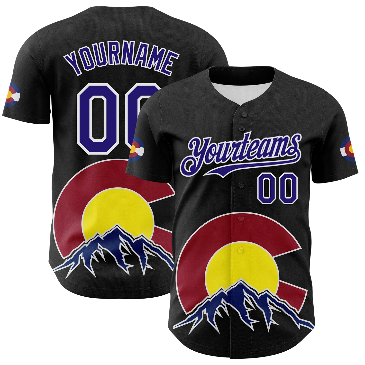 Custom Black Dark Purple Red Yellow Blue-White 3D Urban City Edition Sports Authentic Baseball Jersey