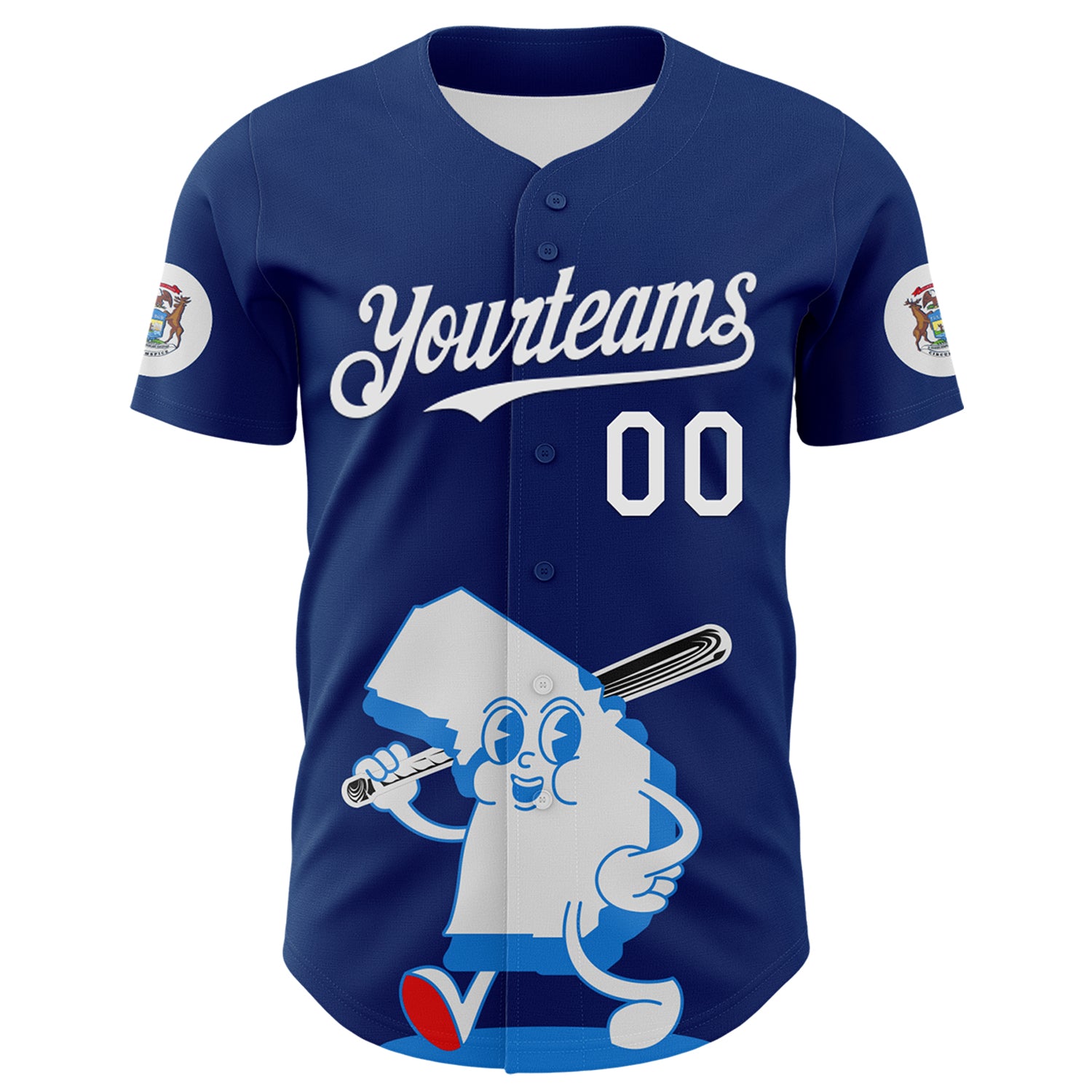 Custom Blue White-Red 3D Urban City Edition Sports Authentic Baseball Jersey