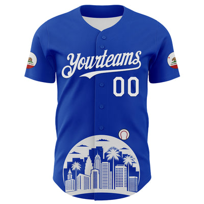 Custom Thunder Blue White-Black 3D Urban City Edition Sports Authentic Baseball Jersey