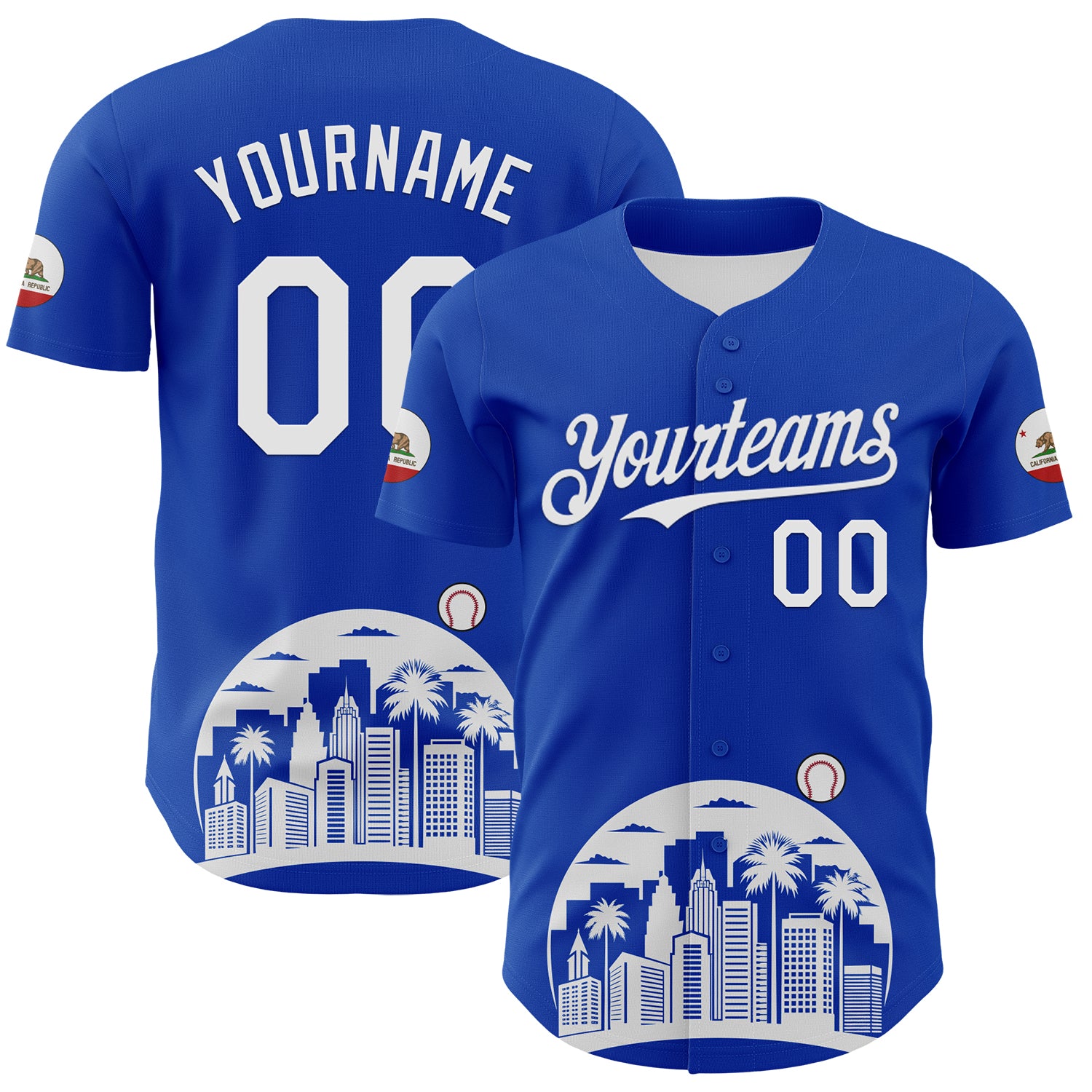 Custom Thunder Blue White-Black 3D Urban City Edition Sports Authentic Baseball Jersey