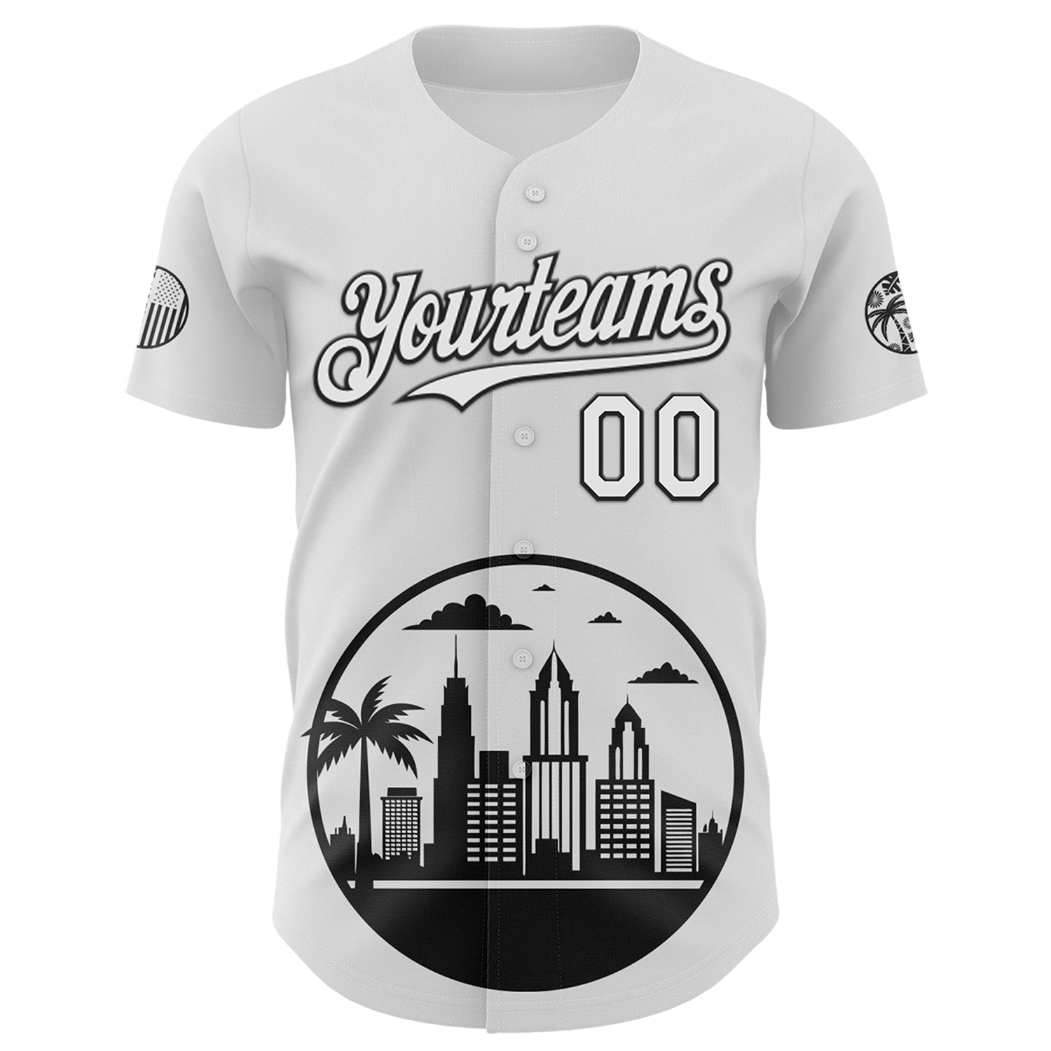 Custom White Black-Gray 3D Urban City Edition Sports Authentic Baseball Jersey