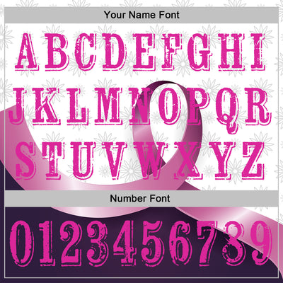 Custom White Deep Pink-Purple 3D Pink Ribbon Breast Cancer Awareness Women Health Care Support Sports Pullover Sweatshirt Hoodie