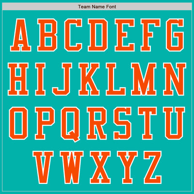 Custom Aqua Orange-White Authentic Baseball Jersey