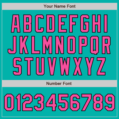 Custom Aqua Pink-Black Authentic Baseball Jersey