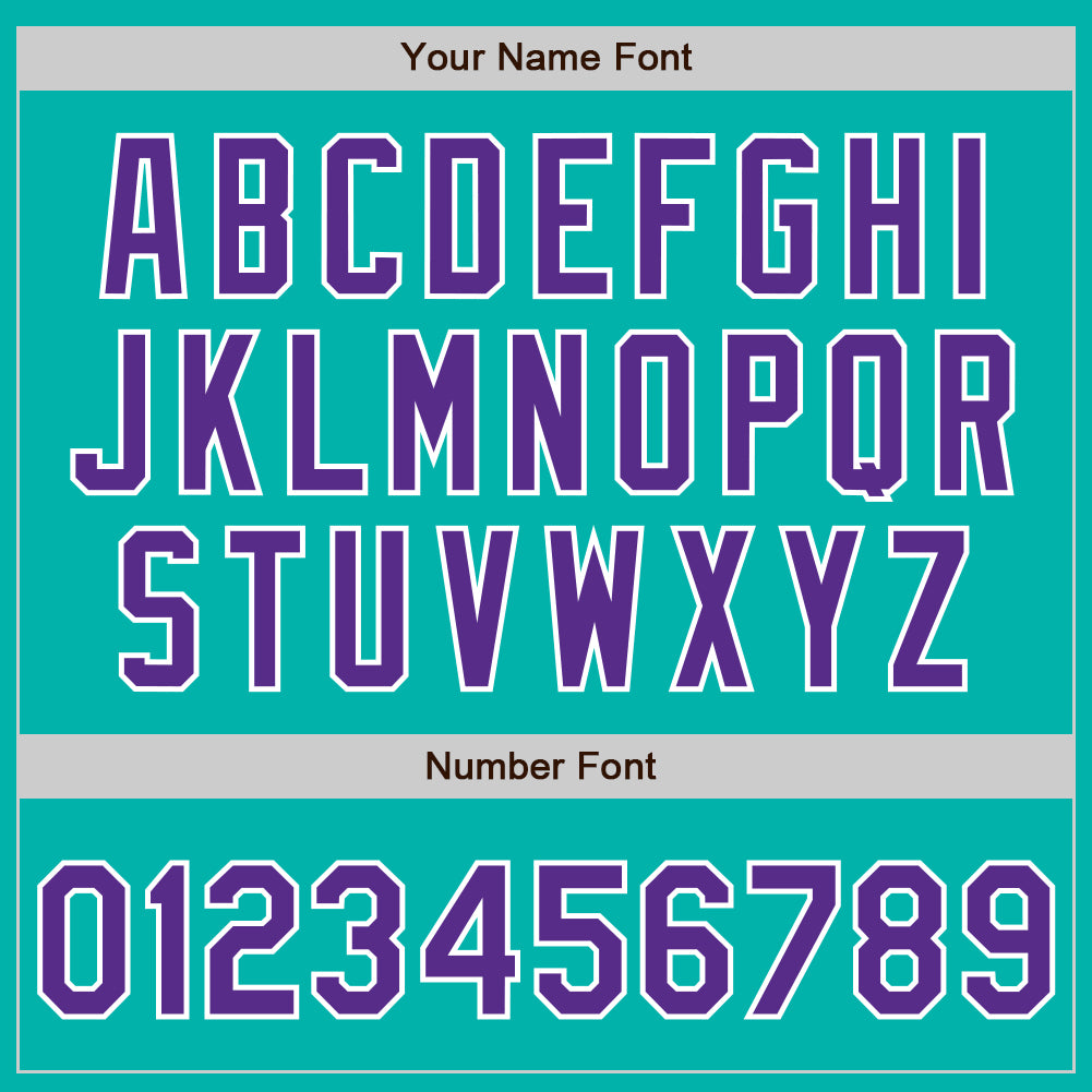 Custom Aqua Purple-White Authentic Baseball Jersey