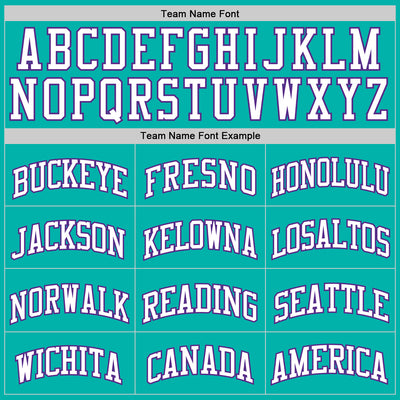 Custom Aqua White-Purple Authentic Basketball Jersey