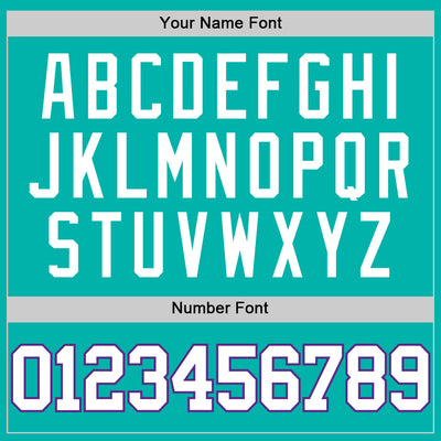 Custom Aqua White-Purple Authentic Basketball Jersey