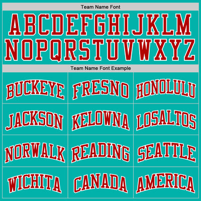 Custom Aqua Red-White Authentic Basketball Jersey