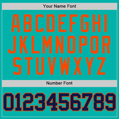 Custom Aqua Navy-Orange Authentic Basketball Jersey