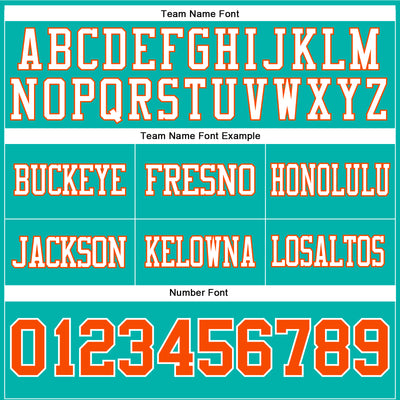 Custom Aqua Orange-White Authentic Football Jersey