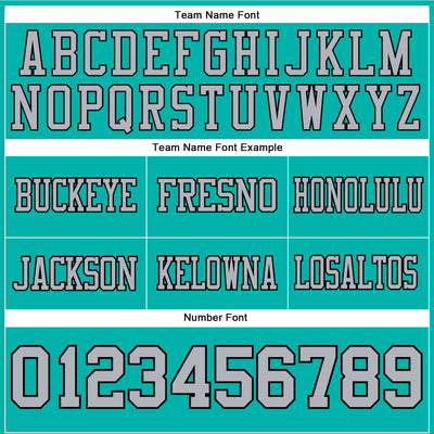 Custom Aqua Gray-Black Authentic Football Jersey