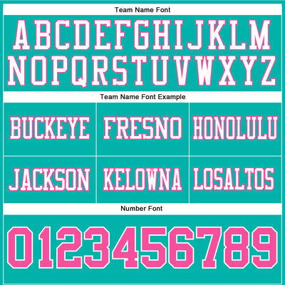 Custom Aqua Pink-White Authentic Football Jersey