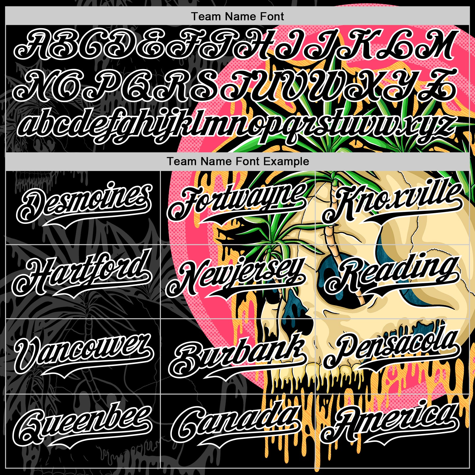 Custom Black White 3D Illymakes Drippy Tropical Skull Authentic Baseball Jersey